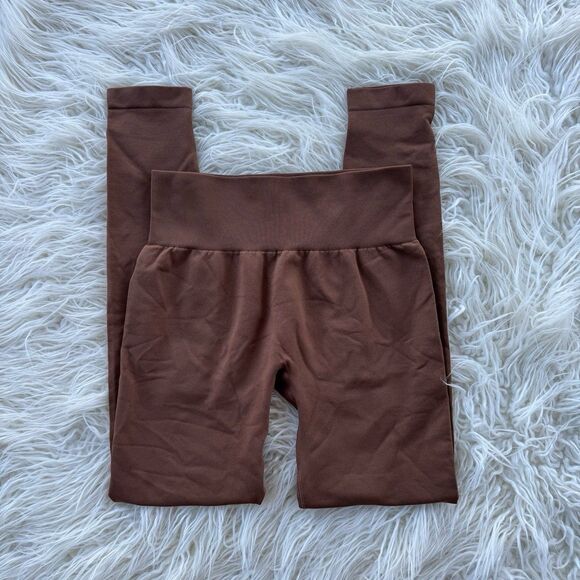 OQQ Leggings Brown Size Small - Picture 2 of 7
